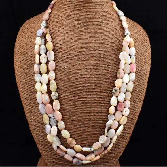 Genuine Australian pink opal statement necklaces - Picture 4 of 8